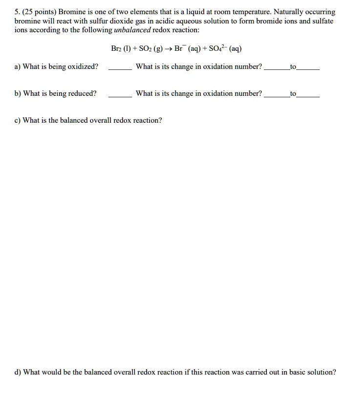 SOLVED Bromine is one of two elements that is liquid at room