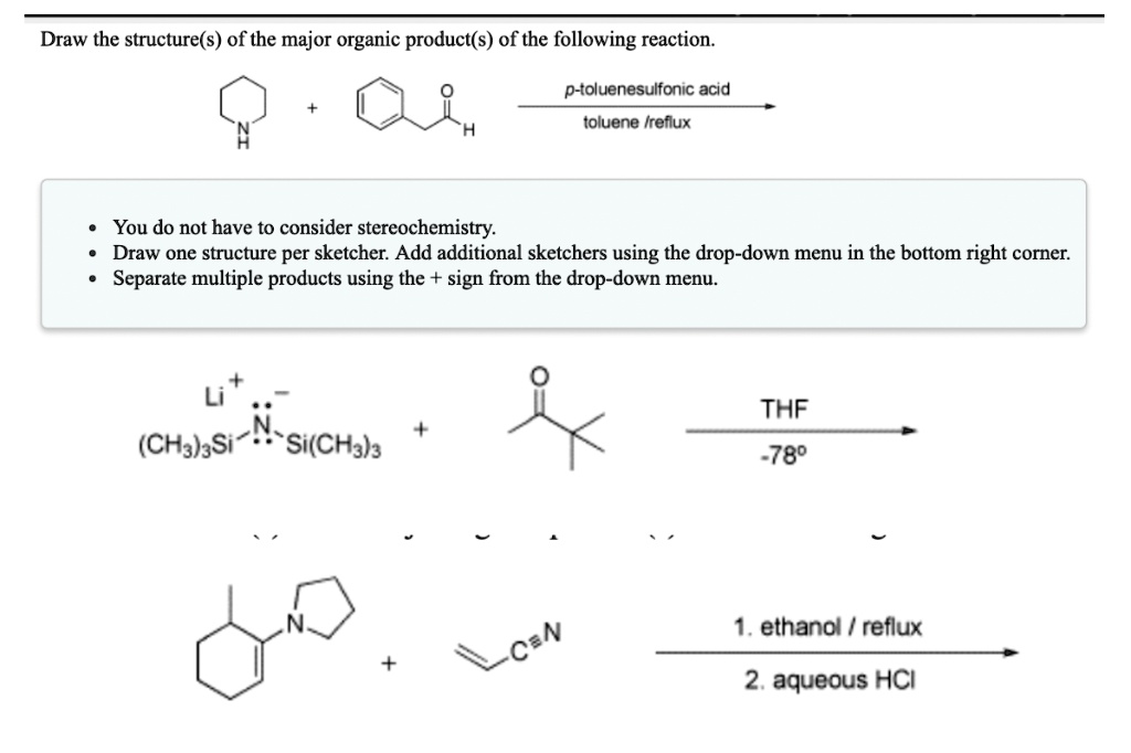 SOLVED: Draw the structure(s) of the major organic product(s) of the ...