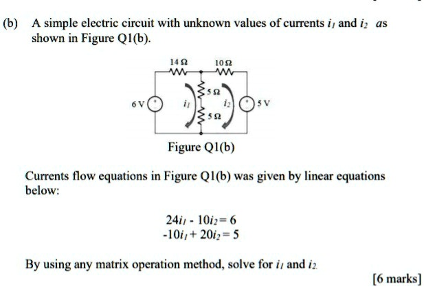 SOLVED: (6) A Simple Electric Circuit With Unknown Values Of Currents ...