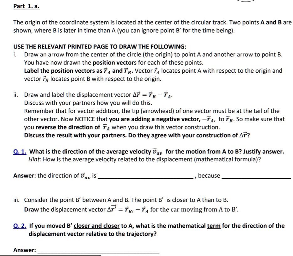 part 1 the origin of the coordinate system is located at the center of ...