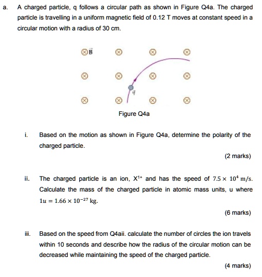 SOLVED: Charged Particle Follows A Circular Path As Shown In Figure 04a ...