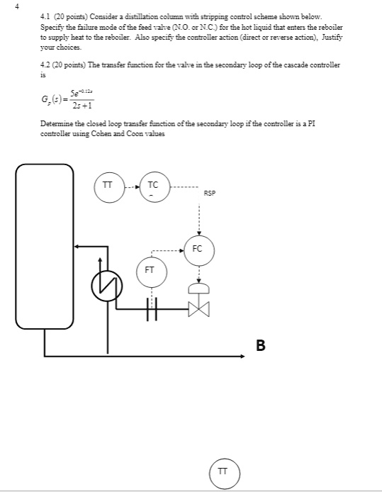 4 4.1 (20 points) Consider a distillation column with stripping control ...