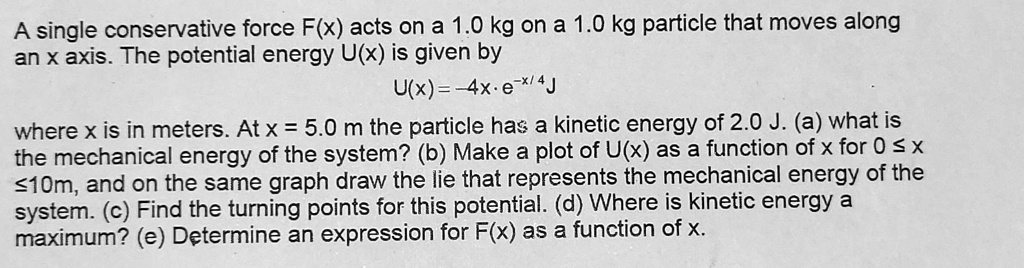 Breathtaking A Single Conservative Force Acts On A 5.00 Kg Particle Capture Art Breathtaking A Single Conservative Force Acts On A 5.00 Kg Particle Capture Art