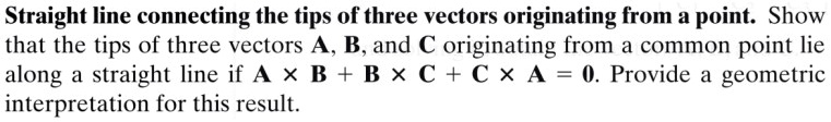 Straight Line Connecting The Tips Of Three Vectors Originating From A ...