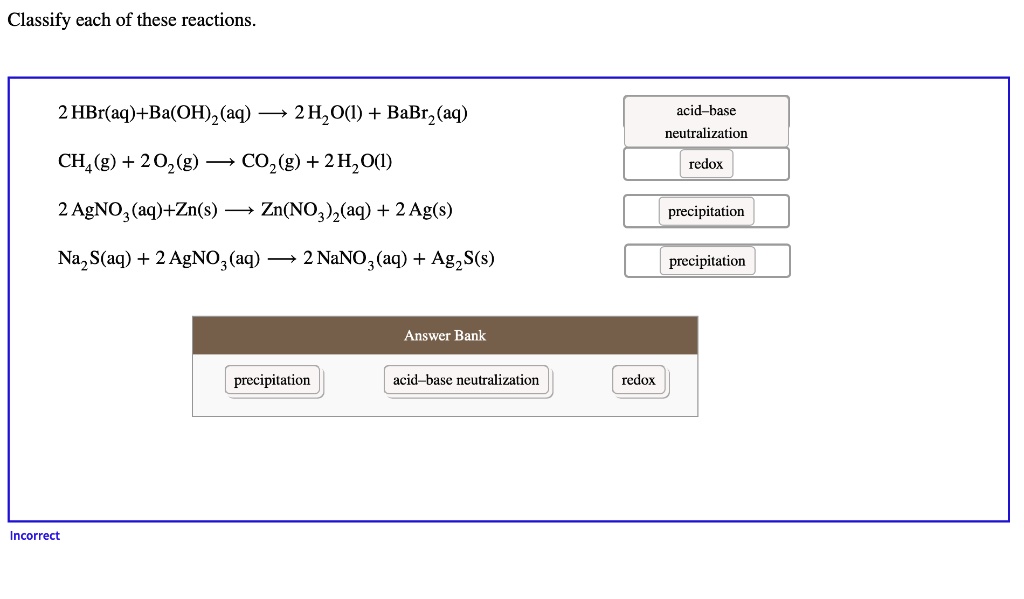 SOLVED 2 HBr aq Ba OH 2 aq 2 H2O l BaBr2 aq acid base