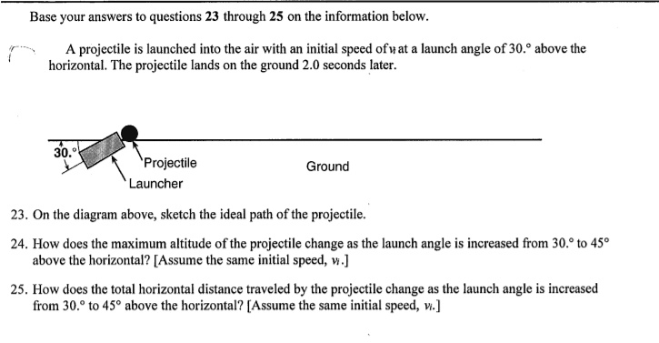 SOLVED Projectile launched into the air with an initial speed of