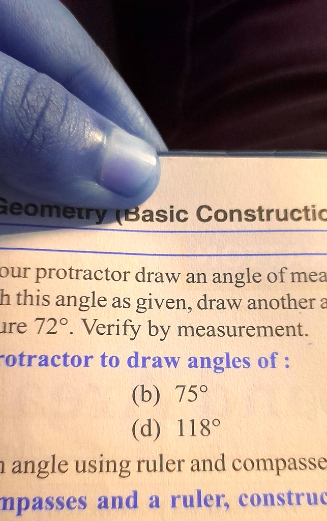 SOLVED using your protractor draw an angle of measure 36° . with this
