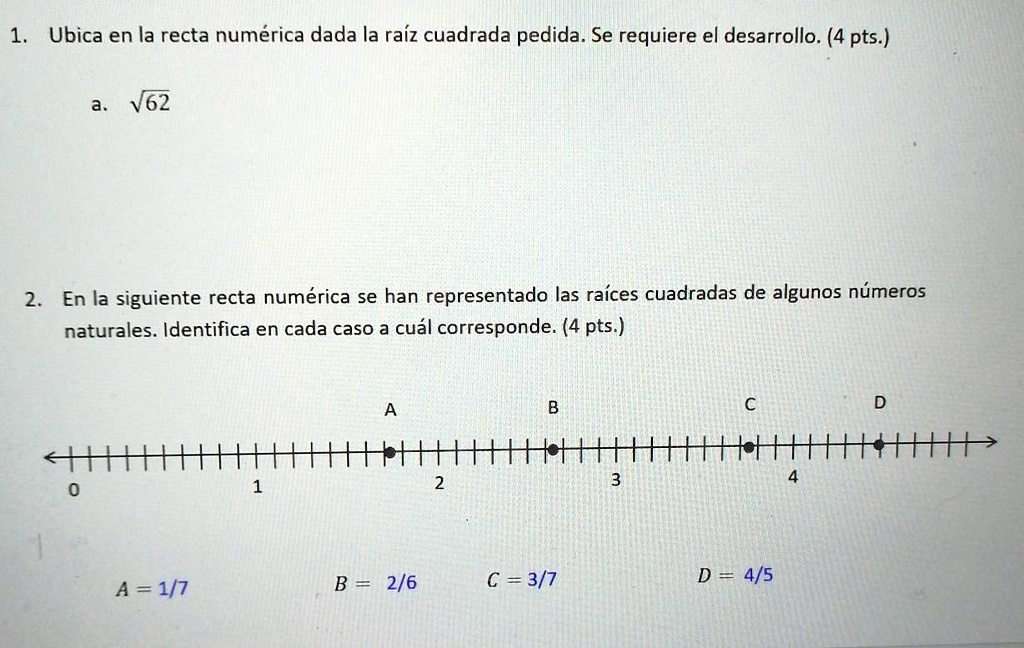 Solved Por Favor Ayuda Ubica En La Recta Numérica Dada La Raíz Cuadrada Pedida Se Requiere 2575