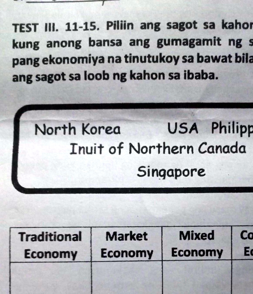 SOLVED: TEST II. 11-15. Piliin Ang Sagot Sa Kahon. Alamin Kung Anong ...