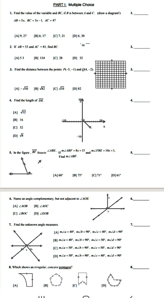 please answer all questions parll multiple choice find the valu of the varuable and bc i bisbxtwccn drjw dugran ab s5 bc jr l ac 47 4 9 27 b 6 17 c 7 21 id 6 30 1 m ab 53 and ac si ind rc 5  24127
