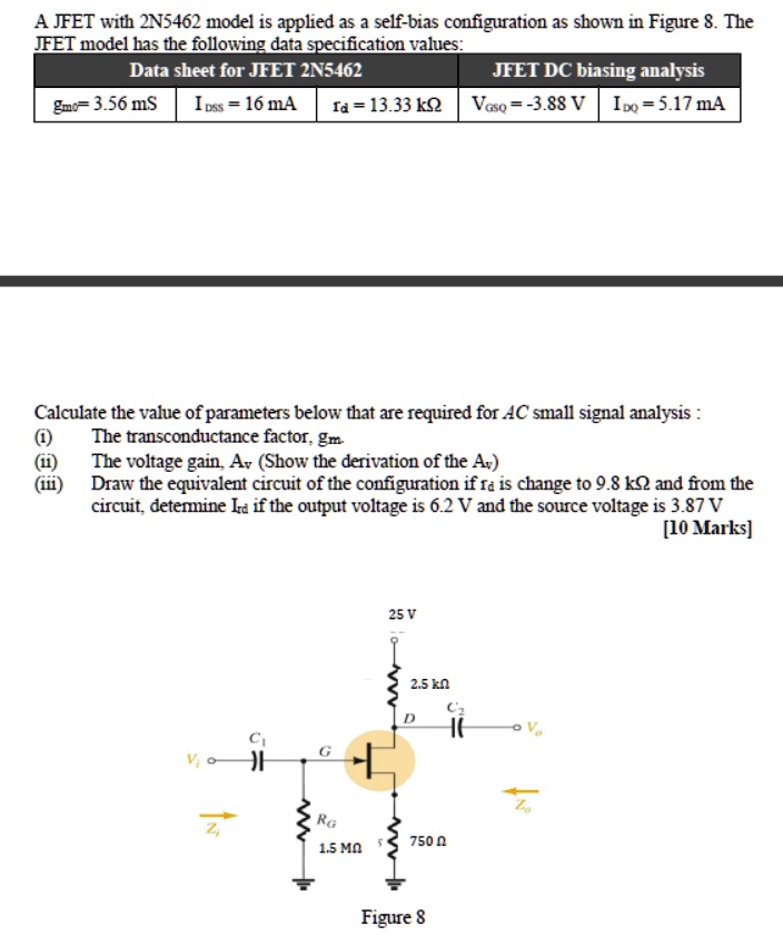 SOLVED A JFET with 2N5462 model is applied as a selfbias
