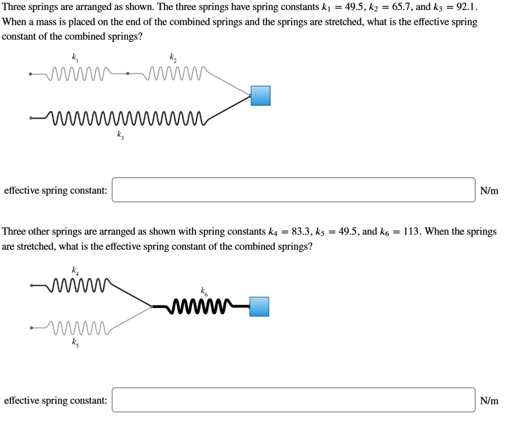 SOLVED: Three Springs Are Arranged As Shown: The Three Springs Have ...