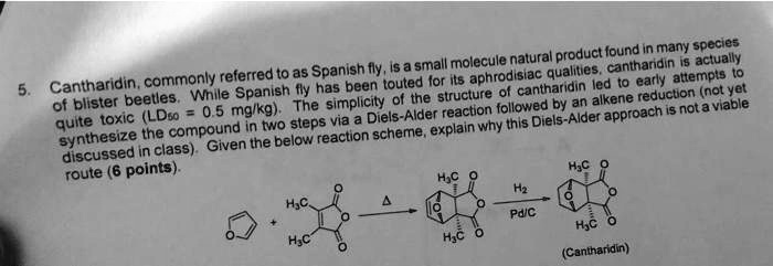 SOLVED Product found in many species of Spanish fly is a small