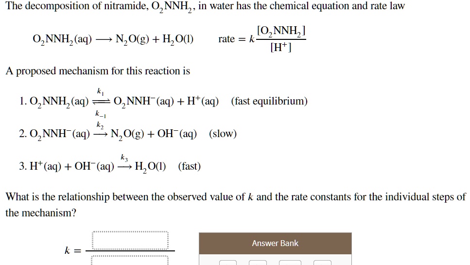 solved-the-decomposition-of-nitramide-oznnhz-in-water-has-the