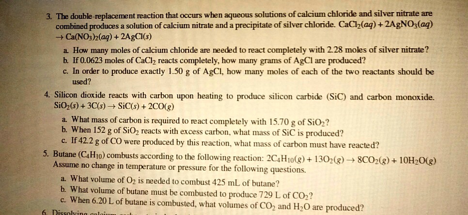 SOLVED: The double-replacement reaction that occurs when aqueous ...