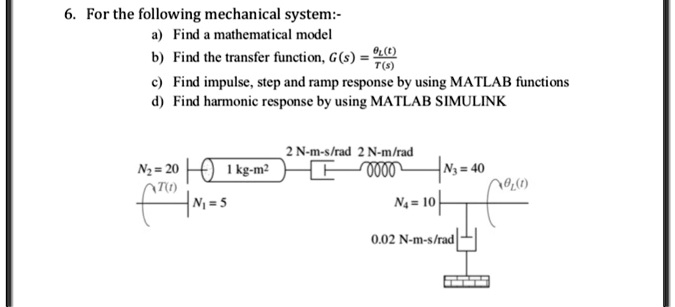 SOLVED: For the following mechanical system: Find the mathematical ...