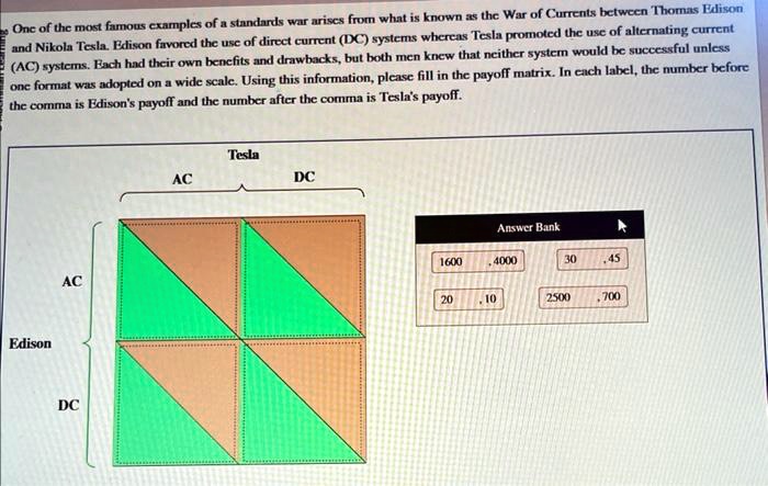SOLVED: One of the most famous examples of a standards war arises from ...
