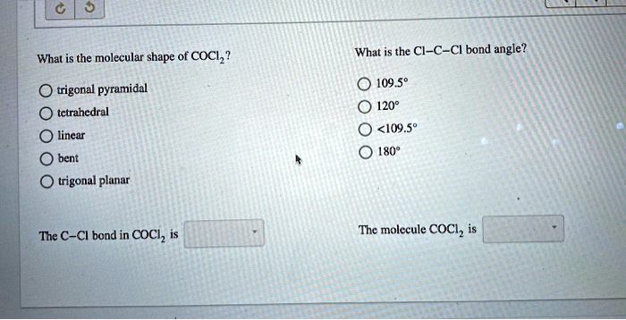 Cocl2 Molecular Geometry Bond Angle