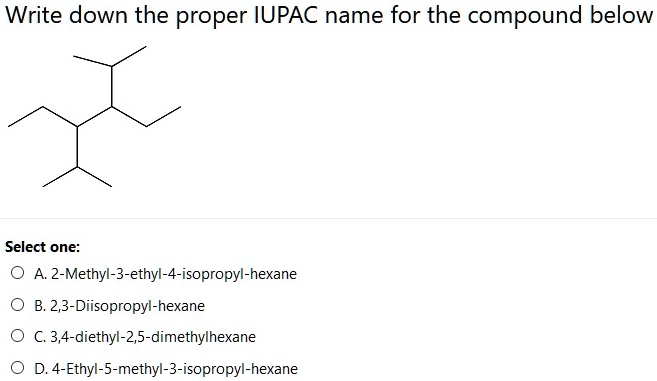 Select The Proper Iupac Name For The Compound – capacitor's Blog