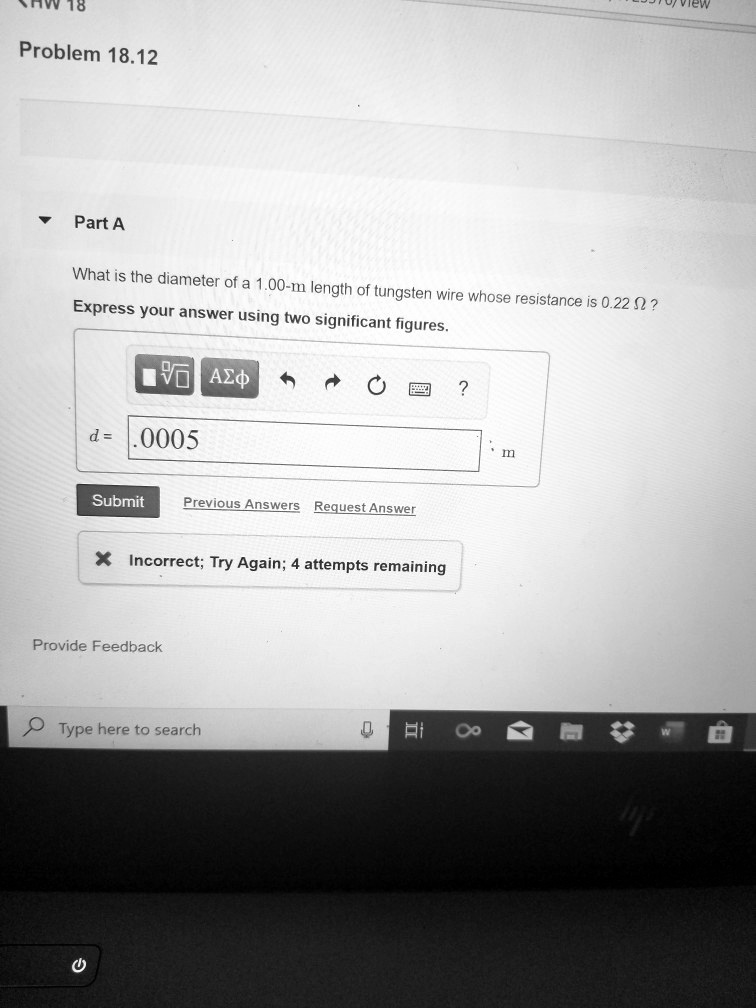 SOLVED Ntv 8 Vew Problem 18.12 Part A What is the diameter of a 00m