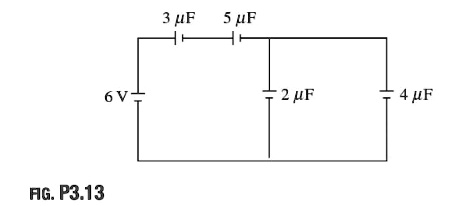 a determine the voltage in each of the capacitors in the circuit of ...