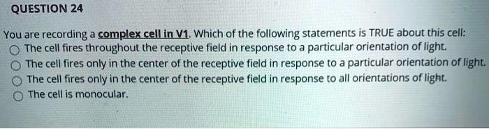 SOLVED:QUESTION 24 You are recording a complex cellin V1: Which of the ...