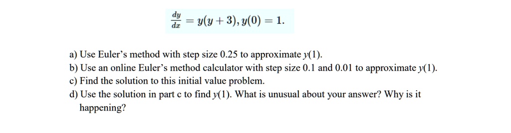 Euler S Method Differential Equations Examples Numerical Methods Calculus Youtube