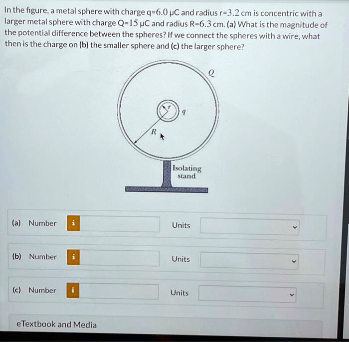 SOLVED In the figure, a metal sphere with charge q = 6.0 pC and
