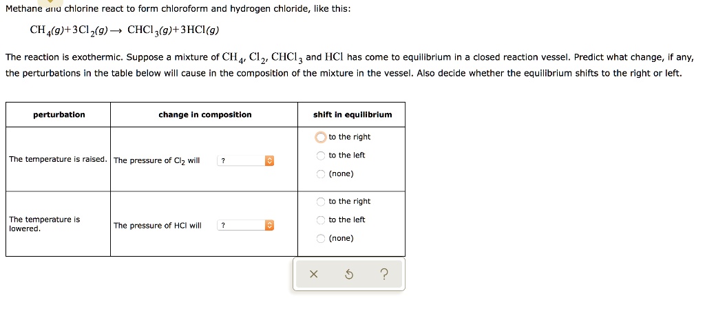 Solved: Methane Drd Chlorine React To Form Chloroform And Hydrogen 