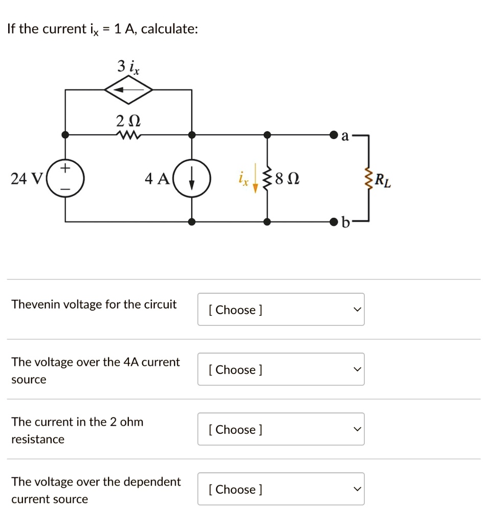 If the current ix = 1 A, calculate: 3 i 20 WW 4 A U 83 RI Thevenin ...