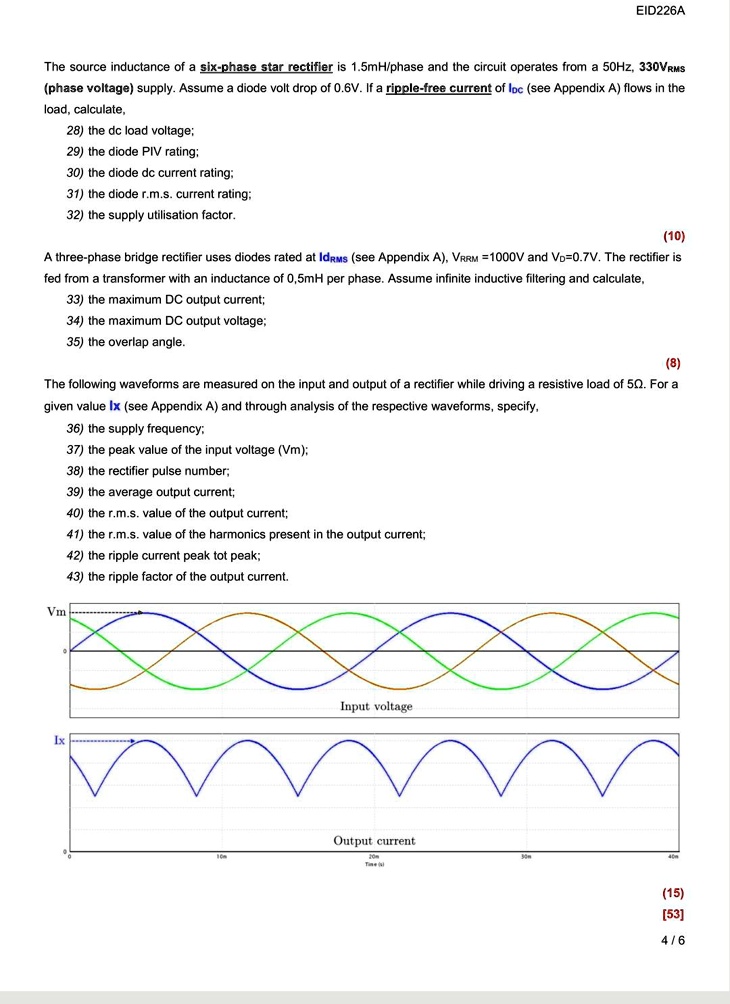 SOLVED: Idc = 53 Id(rms) = 130 Ix = 68 EID226A The source inductance of ...