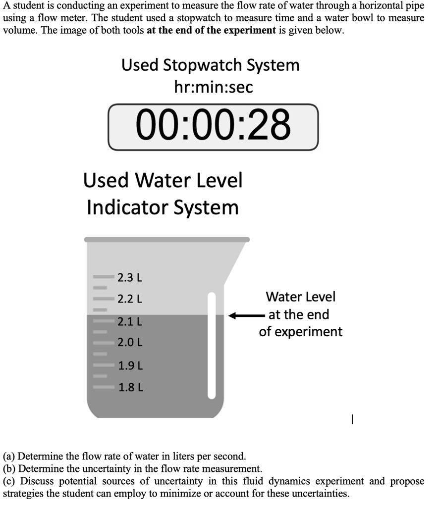 SOLVED A student is conducting an experiment to measure the flow rate