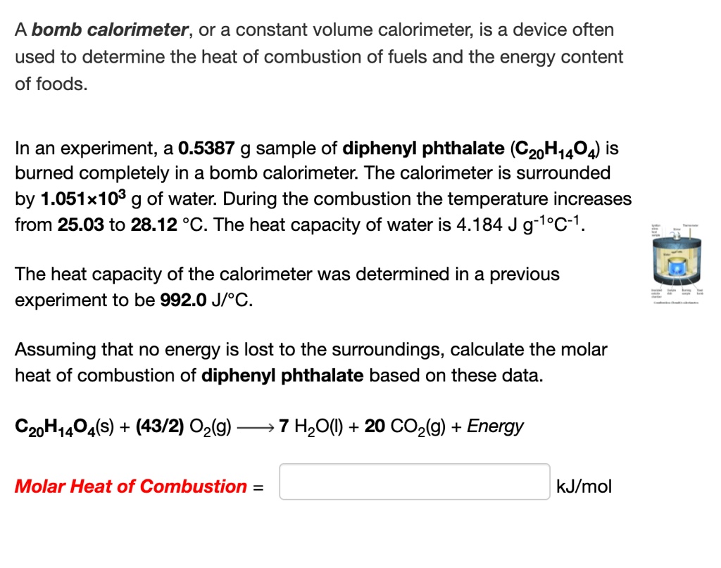 Solved Thermometer A bomb calorimeter, or constant volume