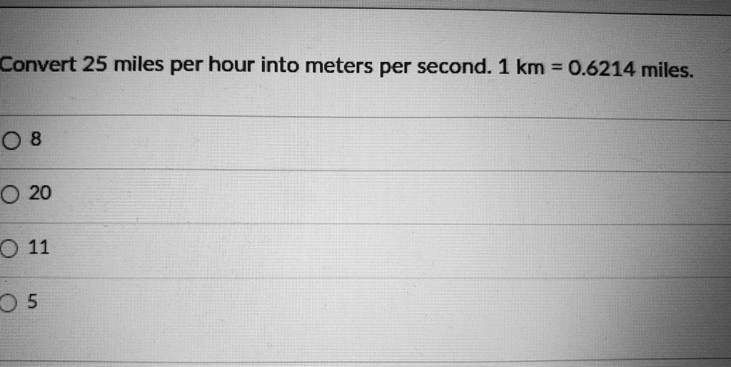 8 km in miles per outlet hour