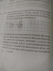 aroblecoy r e la velocidad Encuentra las dirrerrores.
11. Le sguimres son ecuaciones en función del tienppon nera un objero que se mLeve en dirección horizarlal con aseración constante, velocirdad y y x e es la coop iff ei bmpo bocuentra las dimensiones de las cony Tarnes fucas para que cada ecuacion sea homogéned
a) Y=A+8 r