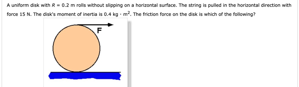 Roll Inertia SOLVED: A uniform disk with R= o.2 m rolls without slipping on a ...