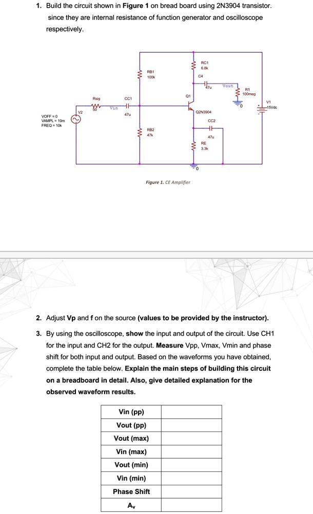 SOLVED 1. Build the circuit shown in Figure 1 on a breadboard using a