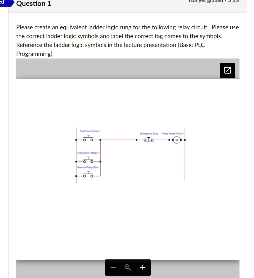 SOLVED: Please create an equivalent ladder logic rung for the following ...