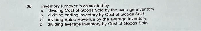 inventory turnover is calculated by dividing cost of sales by