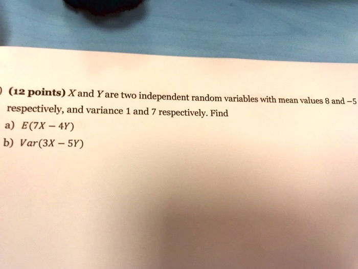 Solved 12 Points Xand Yare Two Independent Random Variables With