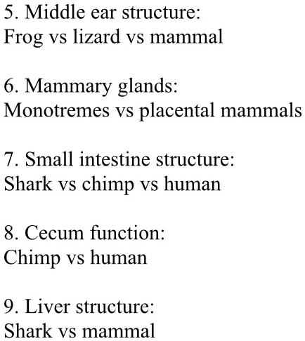 SOLVED: 5. Middle ear structure: Frog ` vs lizard vS mammal 6. Mammary