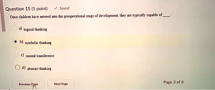 SOLVED Question 15 1 point Saved Once children have entered