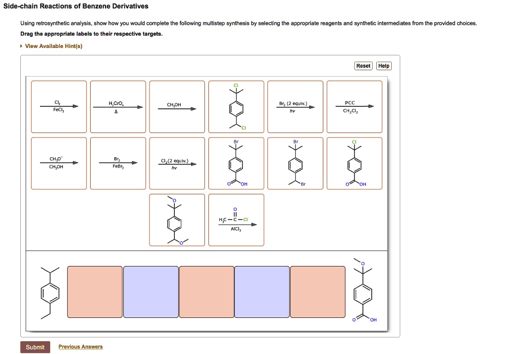 SOLVED:Side-chain Reactions Of Benzene Derivatives Using Retrosynthetic ...