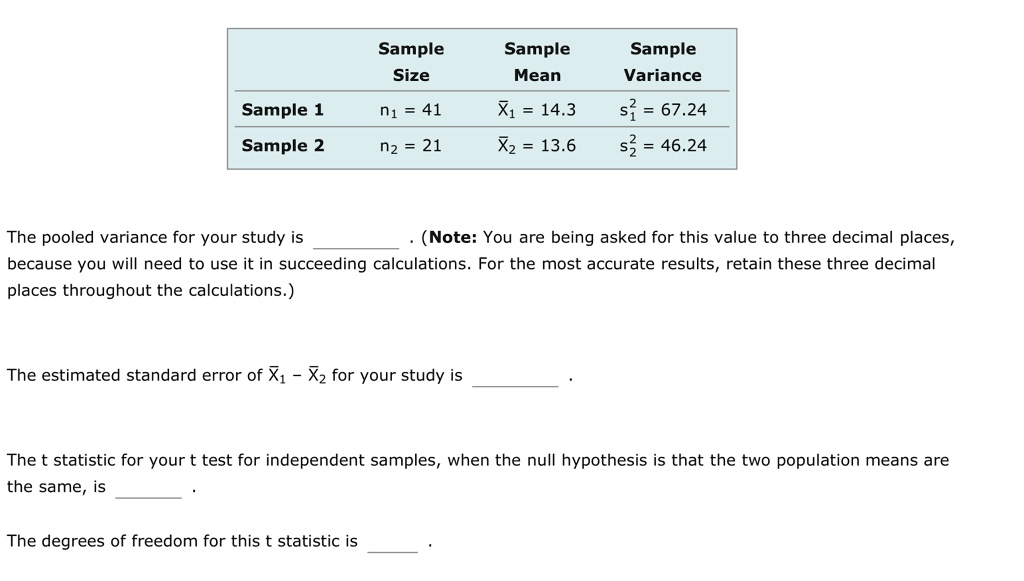 how to calculate standard error for t test