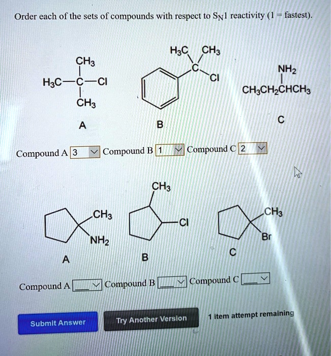 SOLVED Order each of the sets of compounds with respect to Sil