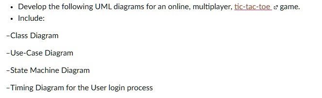 SOLVED: Develop the following UML diagrams for an online; multiplayer ...