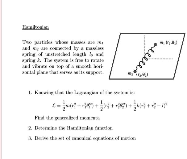 SOLVED Two particles whose masses are m1 and m2 are connected by a