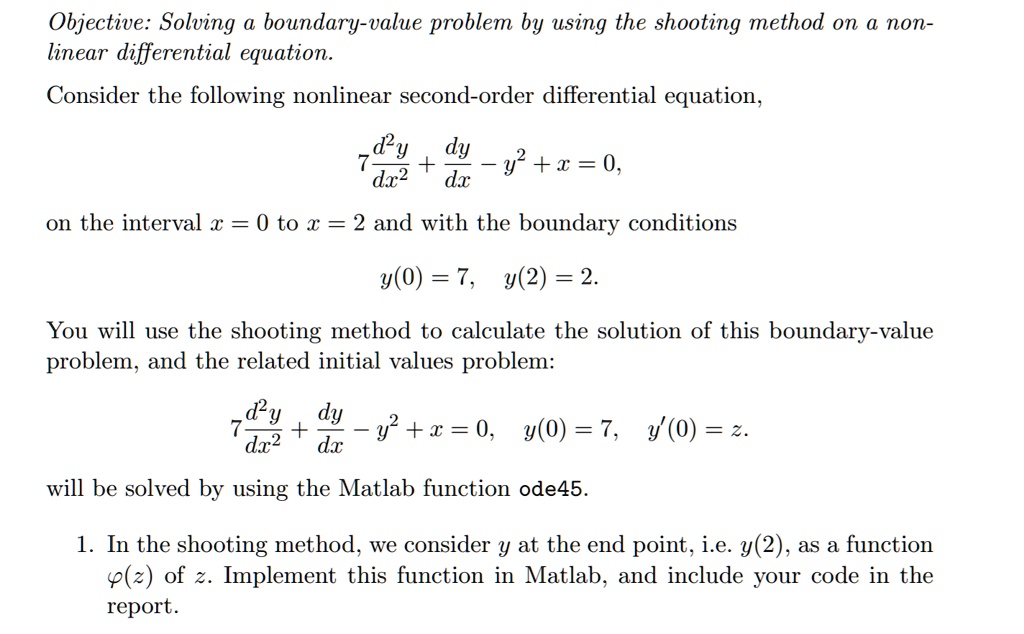 Solved Objective Solving Boundary Value Problem By Using The Shooting