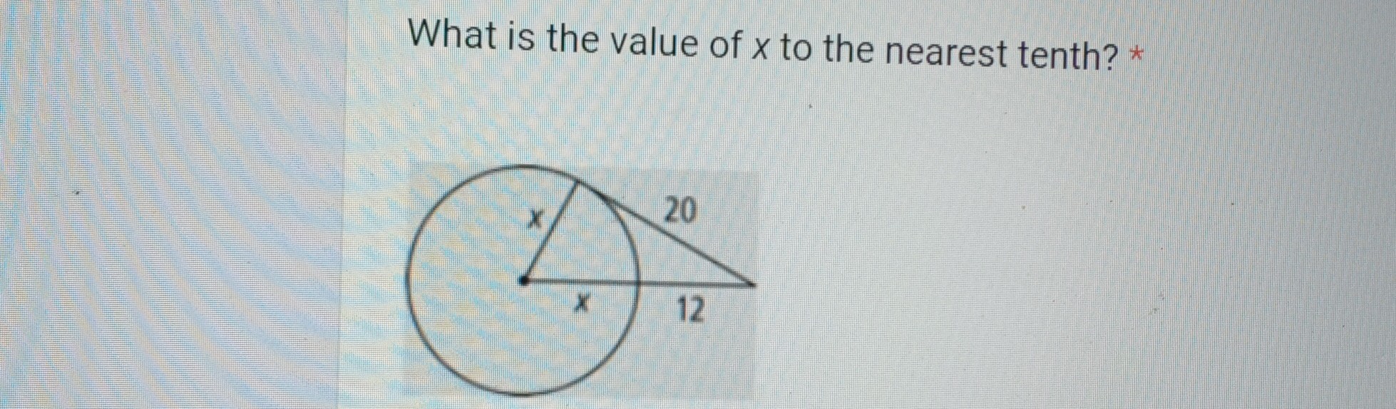 What is the value of x to the nearest tenth?