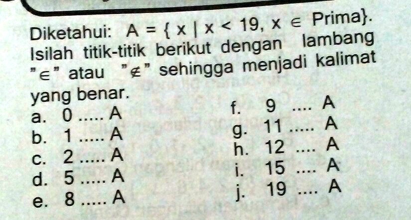 SOLVED: Diketahui : A = X | X